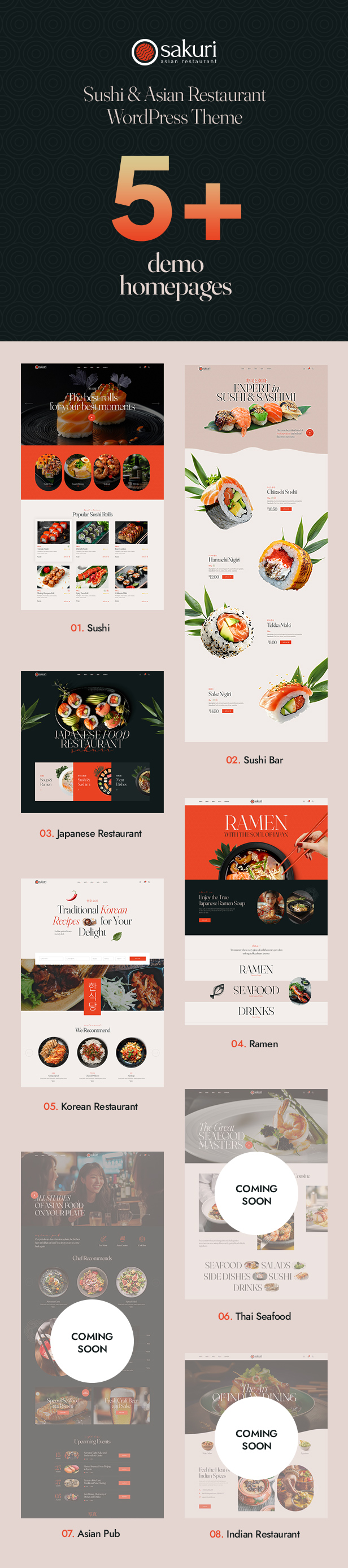 Sakuri - Asian Restaurant WordPress Theme - 5